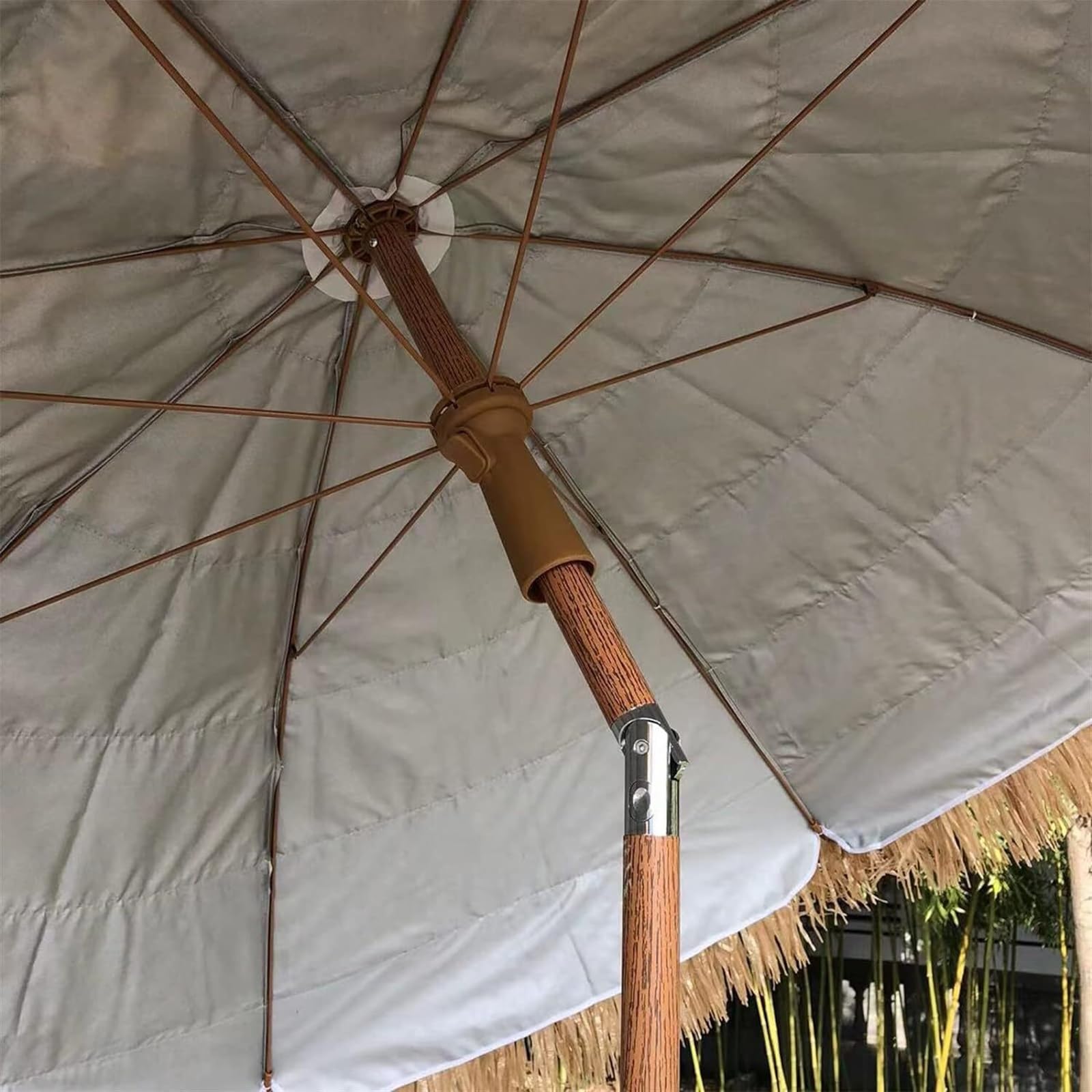 Parasol Tarasowy Ogród Patio Parasol Okrągły Ze Słomy Z Rafii Plaża Balkon Bez Podstawy Zewnątrz