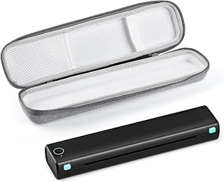 Inkless Portable Printer with Case - Portable Printers Wireless for Travel, Compact Small Bluetooth Printer for iPhone, Tattoo Thermal Printer No Ink, 8.5x11 US Letter, Compatible with phomemo App