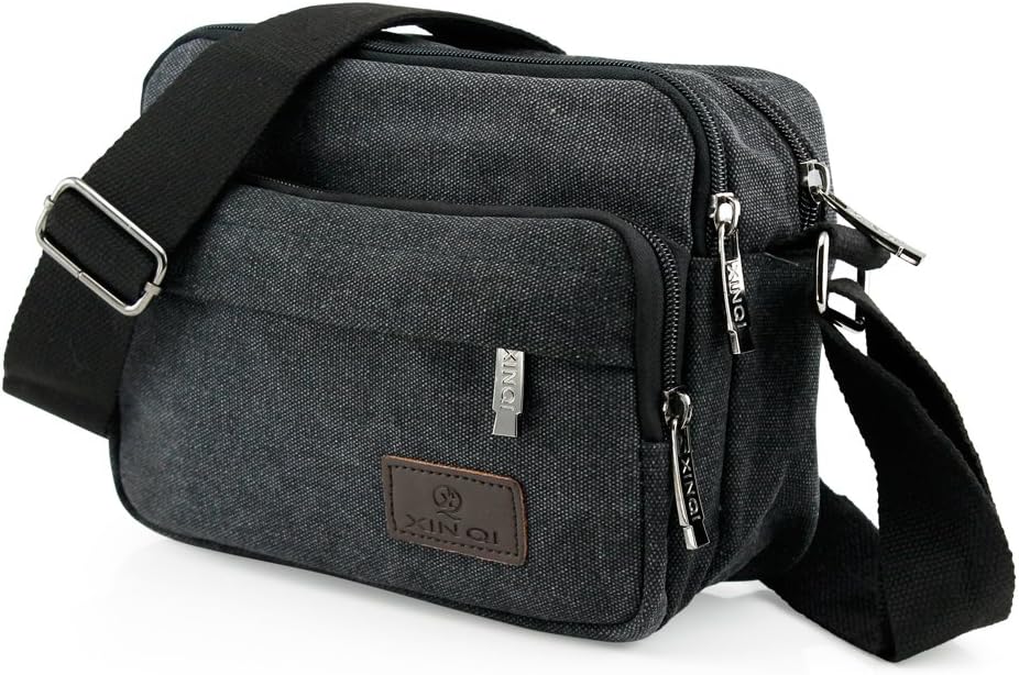 TM Men Vintage Crossbody Canvas Messenger Shoulder Bag Hiking Military Travel Satchel