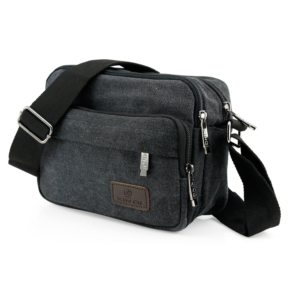 GEARONIC TM Men Vintage Crossbody Canvas Messenger Shoulder Bag Hiking Military Travel Satchel
