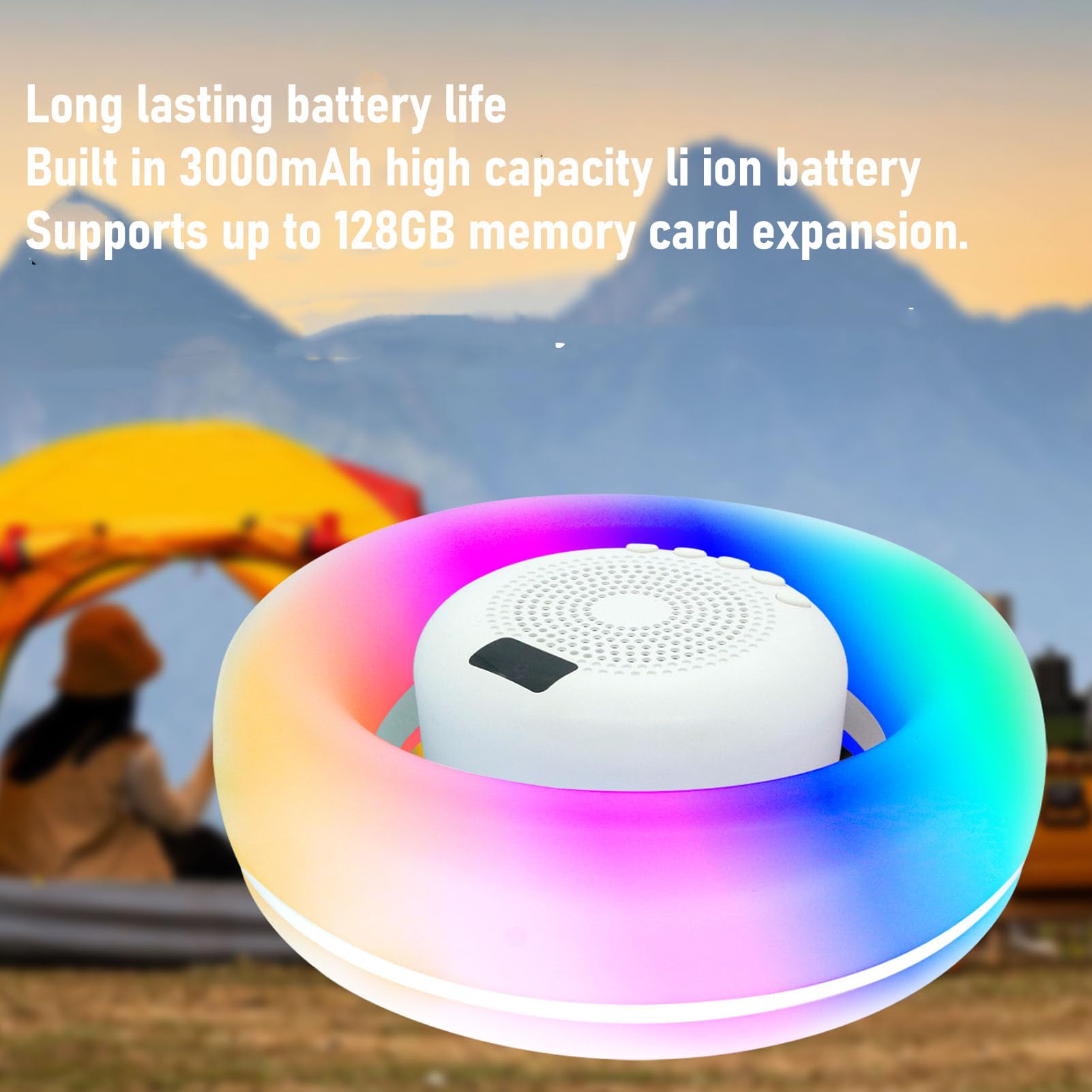 Annadue Altavoz de Piscina Flotante, Altavoz de Piscina Bluetooth de Luces Dinámicas, Altavoz de a Prueba de Agua IP65 con Pantalla de Temperatura para la Ducha de Fiesta de la Piscina