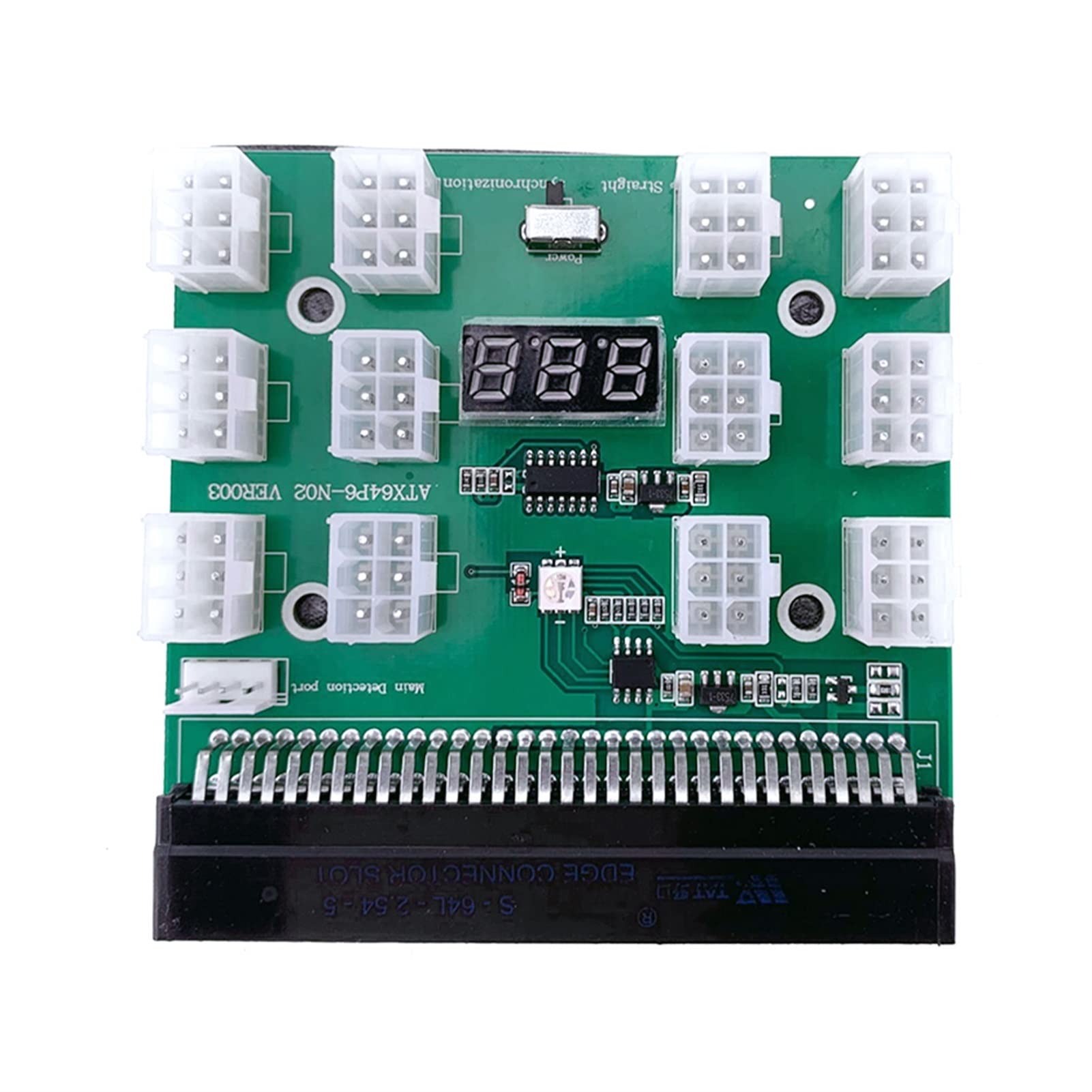 1 zestaw DPS-1200FB A zasilacz 1200 W + płytka rozdzielająca + 12 szt. 6-pinowych do 8-pinowych kabli górniczych BTC ETH przełączanie