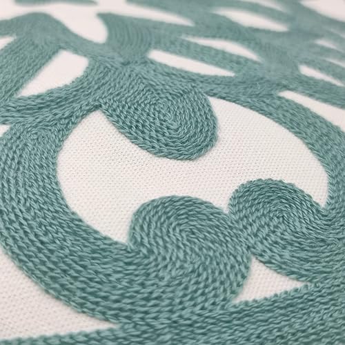 Miniatura 3 de Alysheer Funda de almohada decorativa bordada de 18 x 18 pulgadas, acogedora funda de cojín bohemia con diseño de mandala chic, duradera, 100%