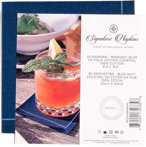 Miniatura 4 de Five Star Napkins Servilletas plegables de algodón para cóctel, bebidas, postres, bares, fiestas, eventos, vacaciones, bodas, fiestas, 8 x 8