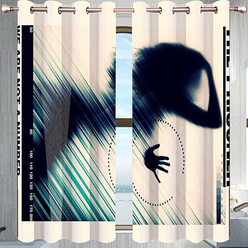 Miniatura 8 de Cortinas opacas de cristal para puerta de palmera, 2 paneles, 63 x 80 pulgadas