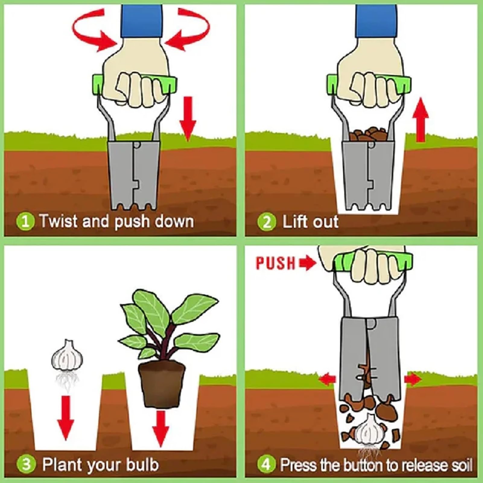 FAXIOAWA Trapiantatrice per Tubi per piantine agricole, Parti di Macchine per piantare Portatili da Giardino, Strumento per estrarre trapianti di Fiori