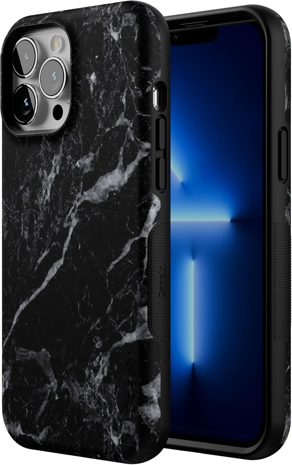 Casely iPhone 13 Pro Max Case | Black Pearl Marble | Bold Protective Design | Compatible with MagSafe