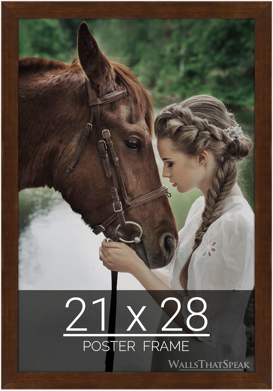 wallsthatspeak 21x28 Mocha Walnut Picture Frame for Puzzles Posters Photos or Artwork