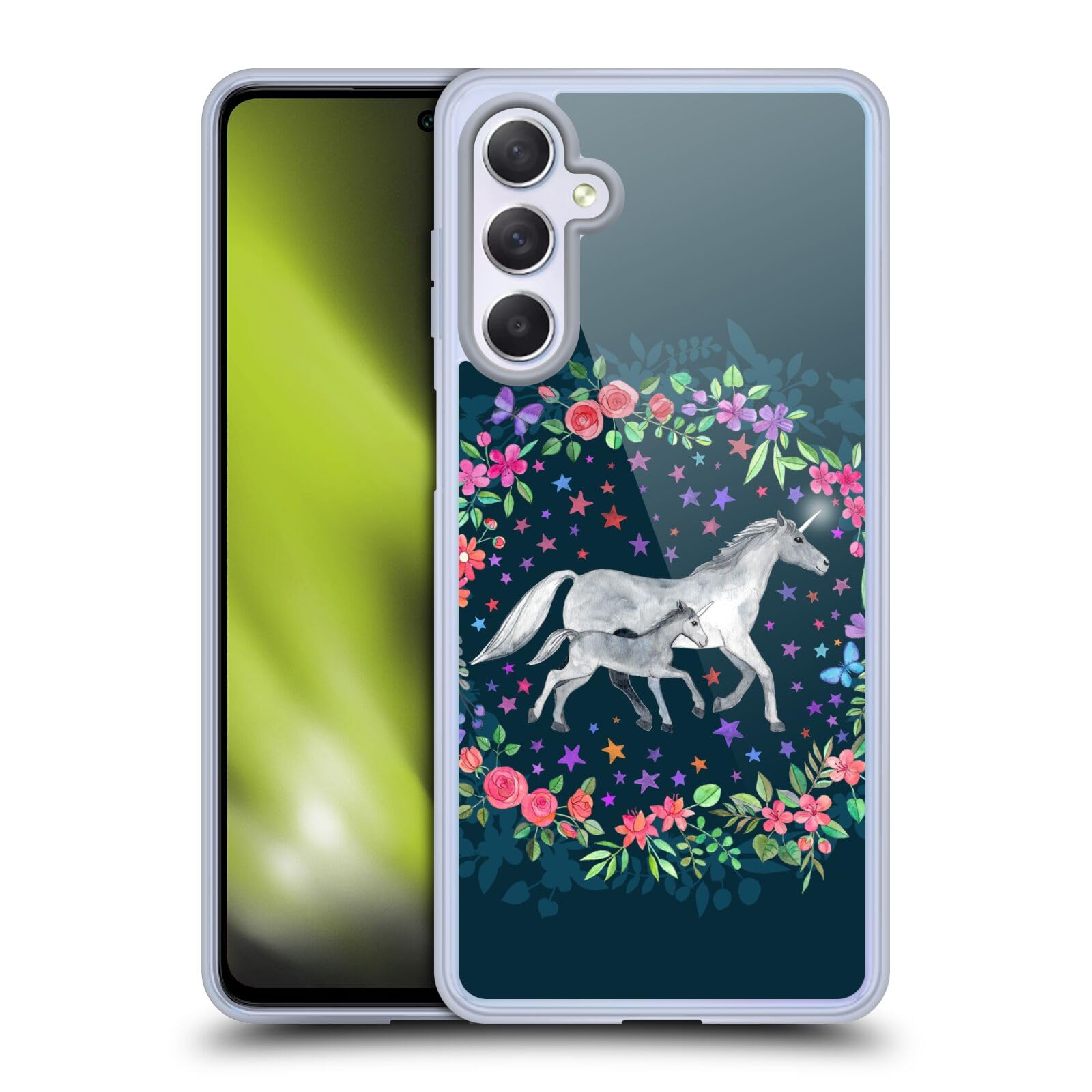 Head Case Designs Officially Licensed Micklyn Le Feuvre Unicorn Mama and Baby Wildlife Soft Gel Case [Military Grade Protection] Compatible with Samsung Galaxy M54 5G
