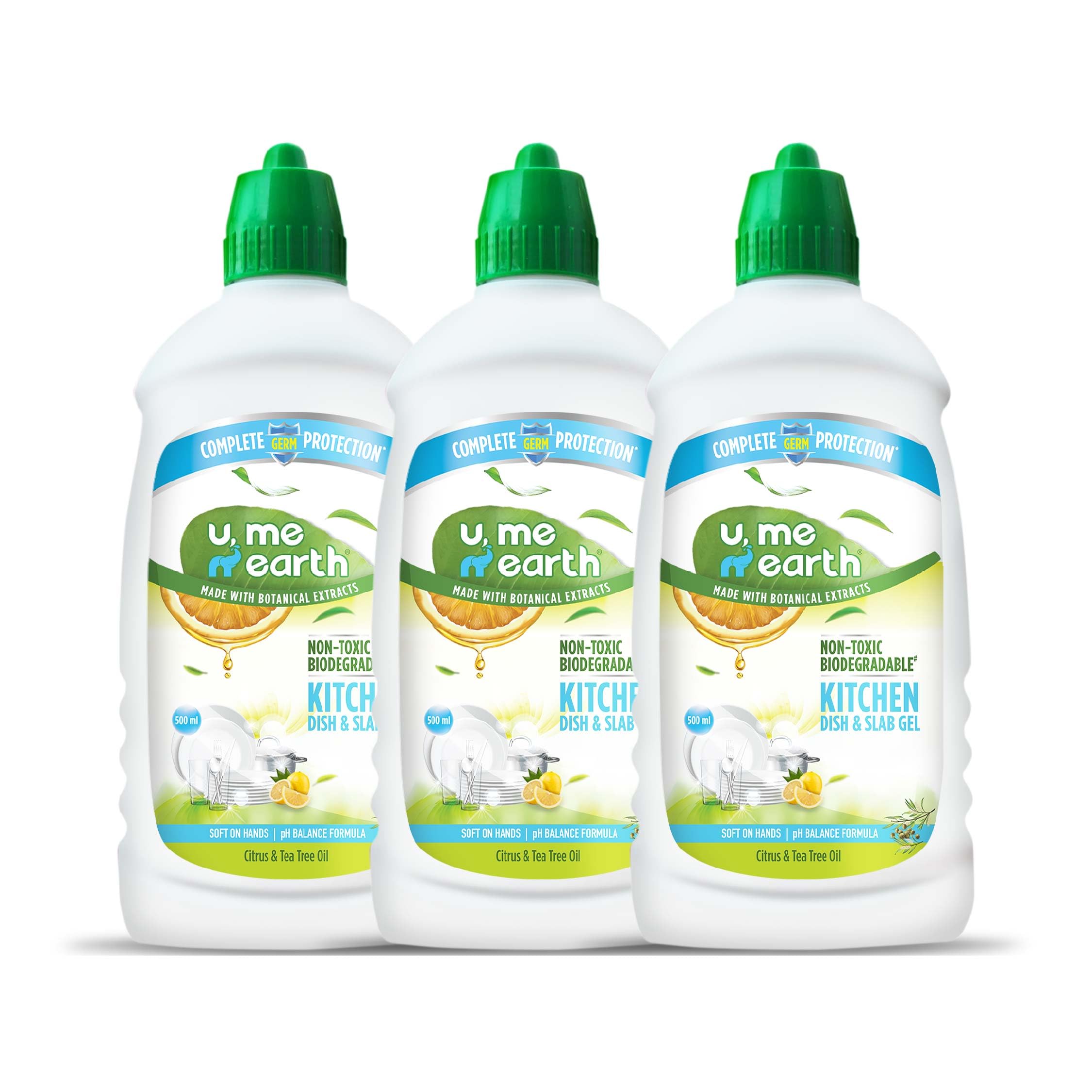 U Me N Earth Natural Kitchen Dishwash & Slab Gel Cleaner |Citrus & Tea Tree Oil - Combo Pack of 3 (1.5 L) | Non-Toxic & Biodegradable| Skin Friendly Dish Washing Gel Liquid (B0BS3BFTKT) Amazon Price History, Amazon Price Tracker