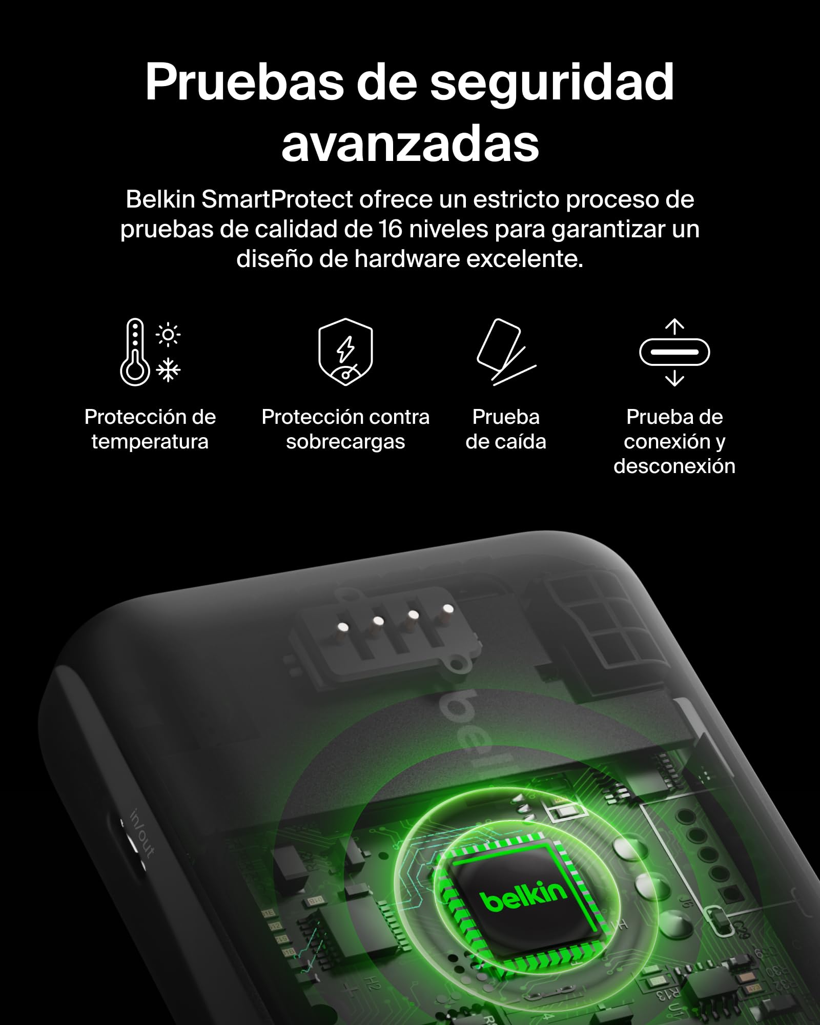 Belkin BoostCharge Pro Batería Externa Inalámbrica de 5000mAh con Qi2, Cargador portátil Compatible con MagSafe + Soporte Caballete, batería portatil para Phone 16, iPhone 15, 14, 13 y Otros, Negro