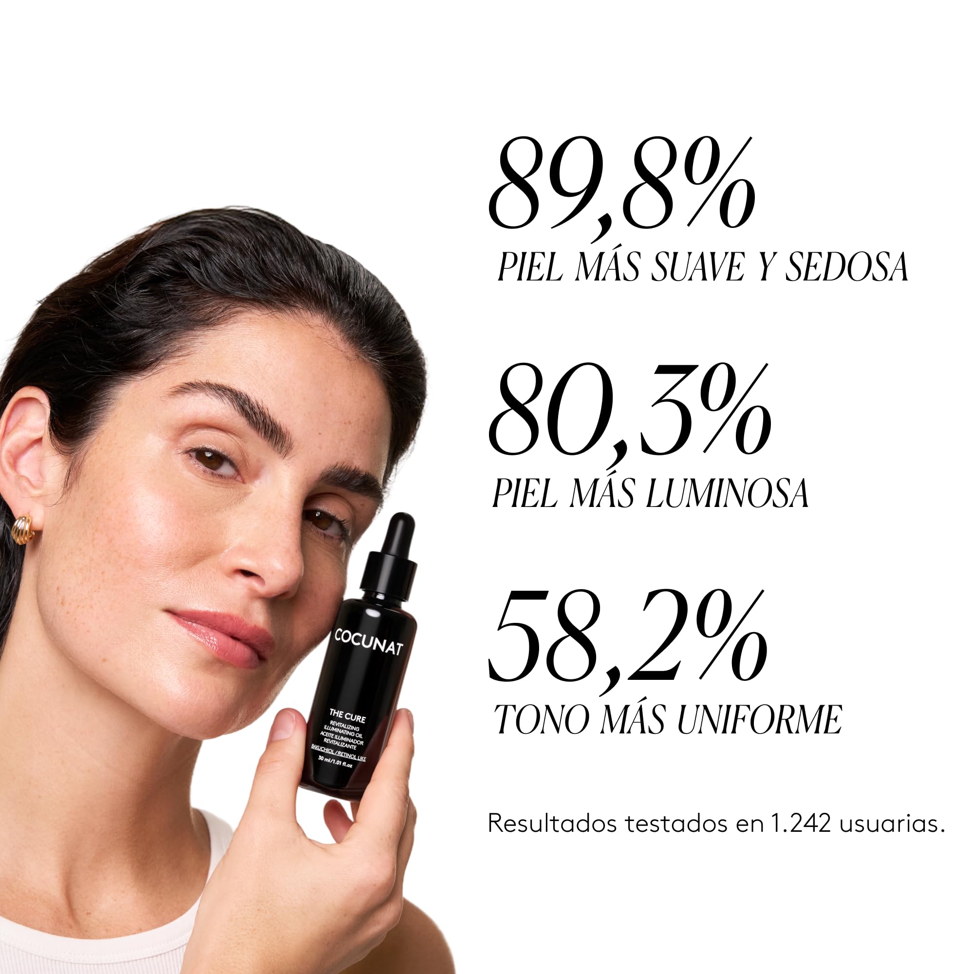 COCUNAT - The Cure - Serum Facial Antiedad - Trabaja Arrugas, Luminosidad y Nutrición - 21 Aceites Esenciales, Antioxidantes, Vitaminas, Ácidos Grasos y Bakuchiol (Retinol-Like) - 30 ml