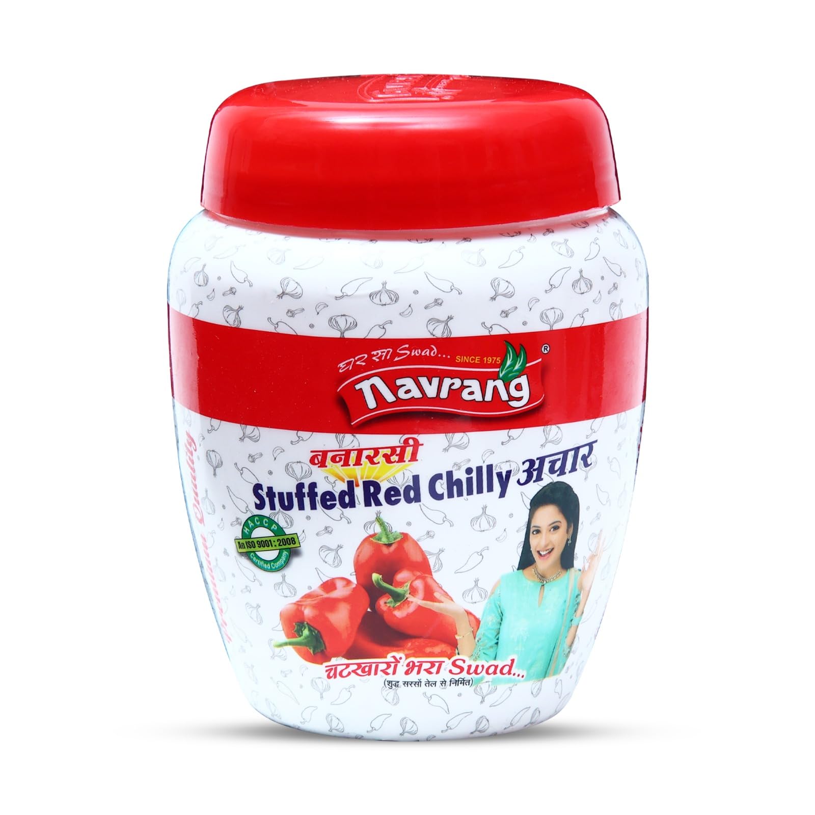 Navrang Delicious Stuffed Red Chilly Achar in Pure Mustard Oil,