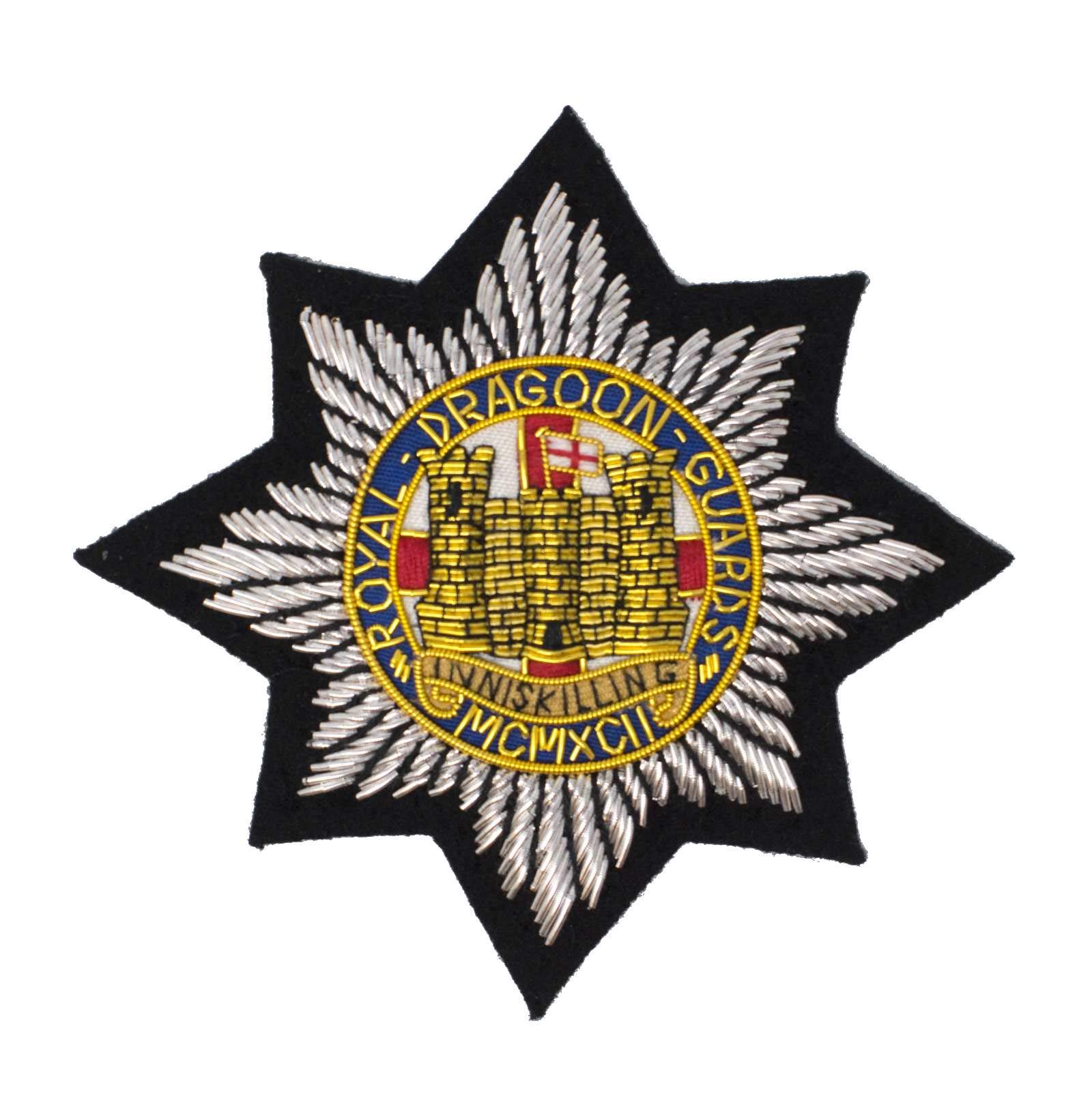 Uniform Store London Men's Gold Royal Dragoon Guards Wire Embroidered Bullion Blazer Badge Army