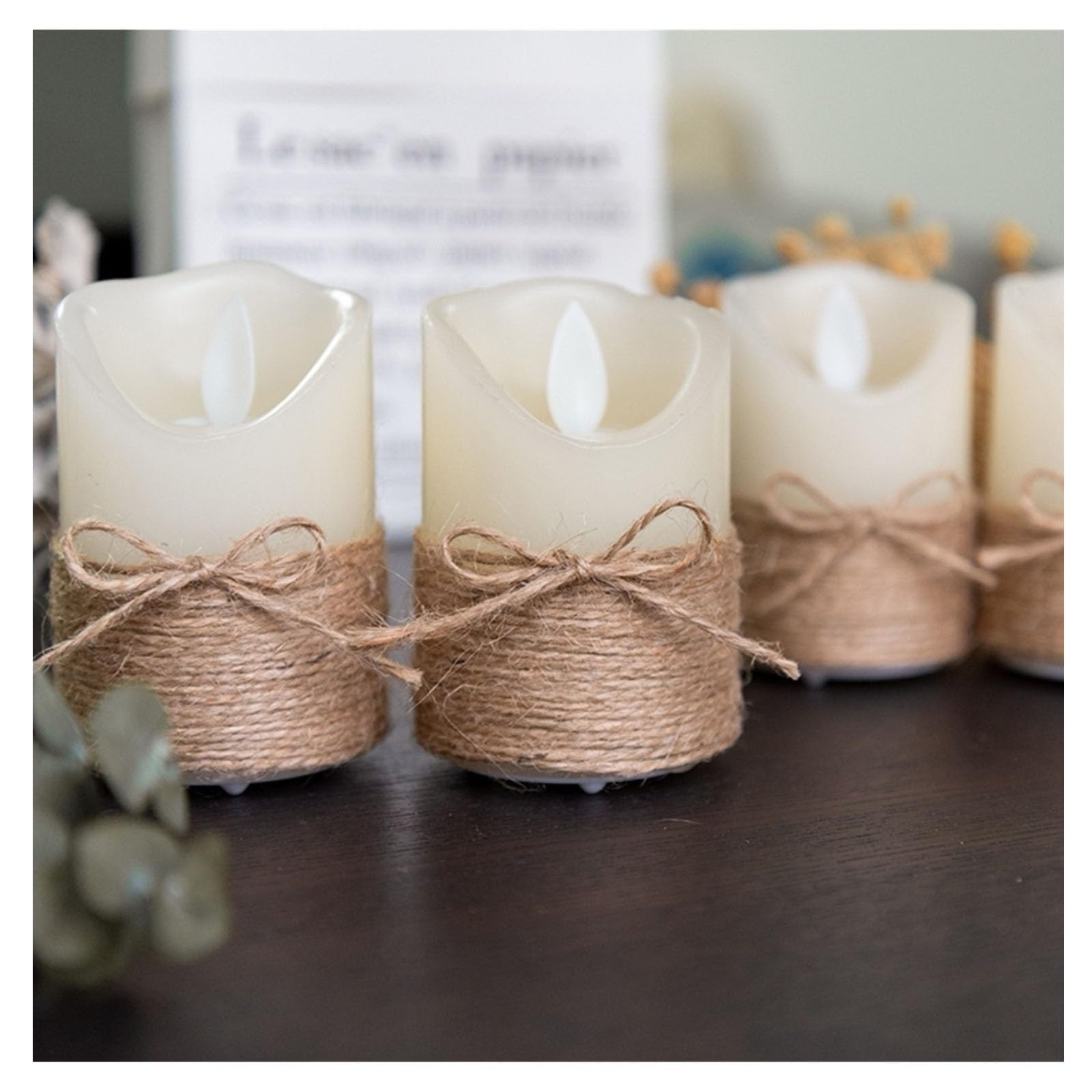 Candele senza fiamma glitterate, candele LED in vera cera con stoppino a fiamma realistiche for Natale, festival, confezione da 3