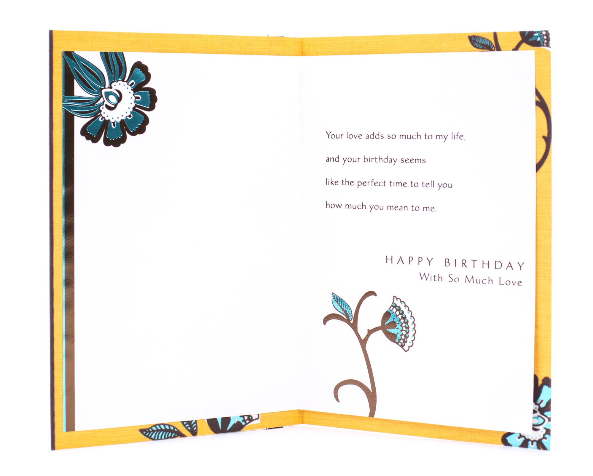 Hallmark Birthday Card for Husband (Brown and Blue Floral)