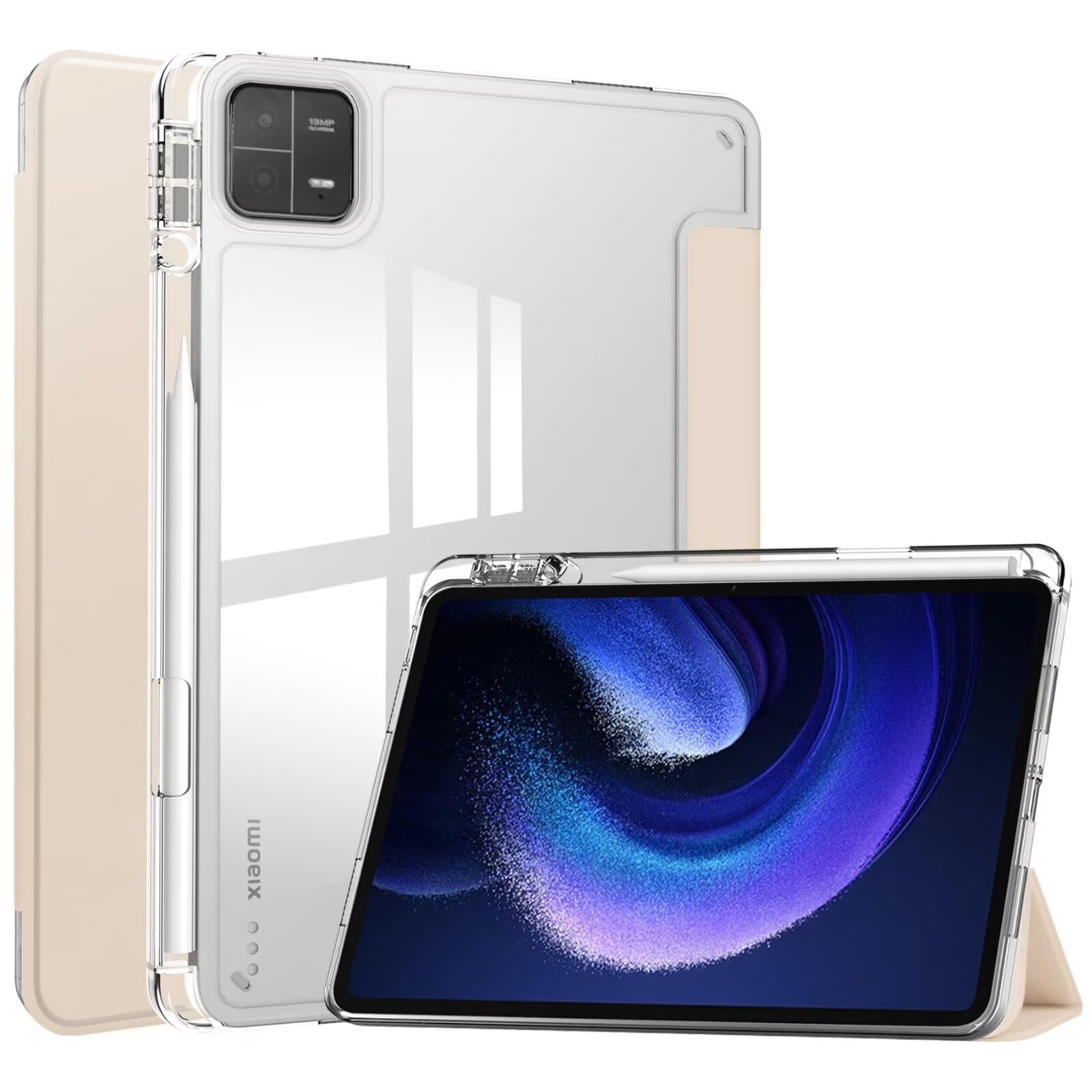 Amazon.co.jp: Xiaomi Pad 6 ケース 背面透明 クリア スマートペン 