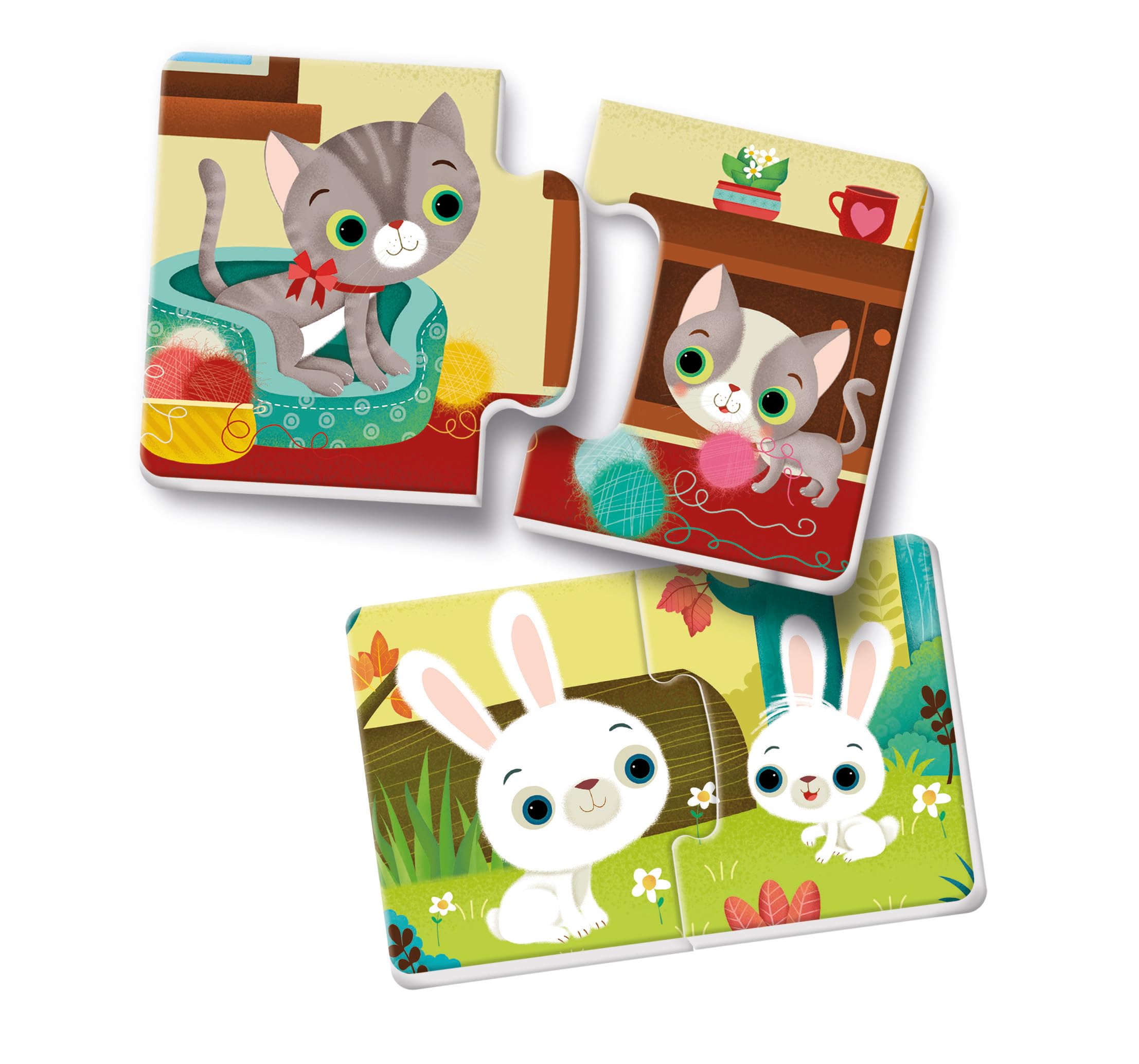 Clementoni Tiere Und Ihre Kleinen Puzzle-Spiel - 16 Mini-Puzzles Für Kinder Ab 2 Jahren