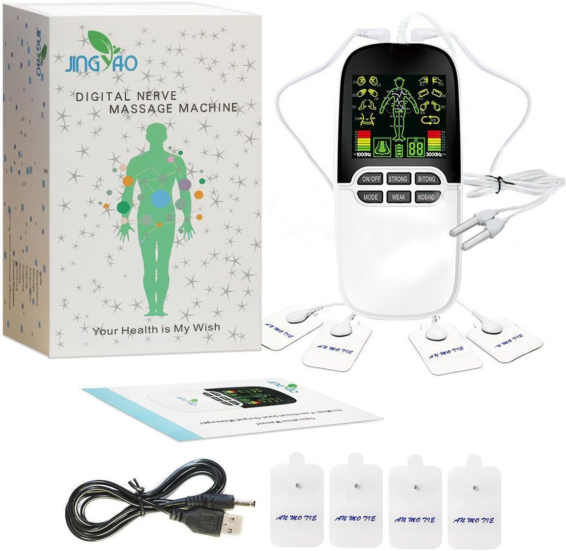 QUARPIMER Tens Unit EMS Therapy Electric Massager Dual Channel Upgraded Unit Suitable to Treat Neck Stress, Sciatic Pain and Muscle Relief