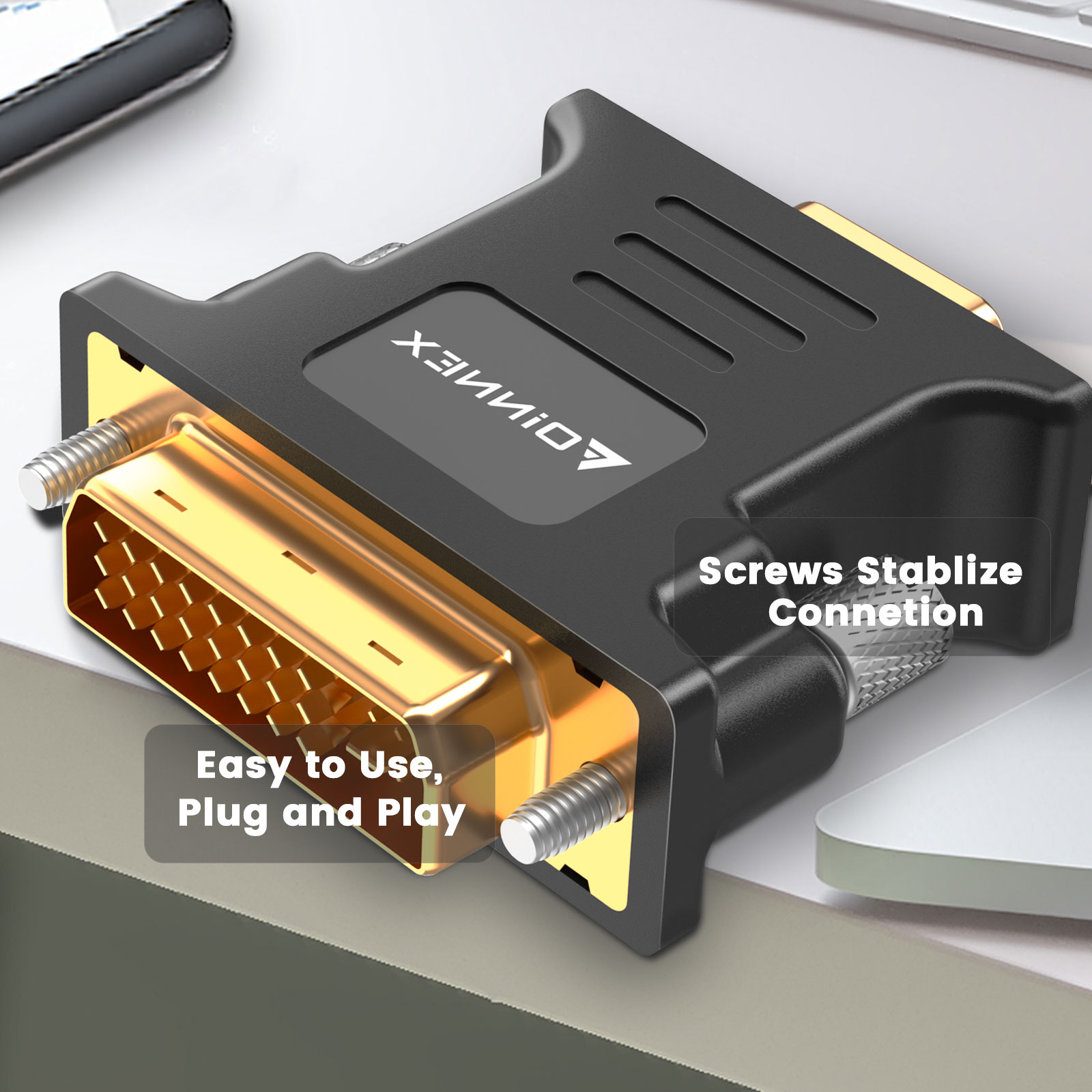 Adattatore Da DVI A VGA Maschio-Femmina - Convertitore Per Monitor Vecchi, PC, Laptop, Schede Grafiche, Full HD 1080p - Foto 12