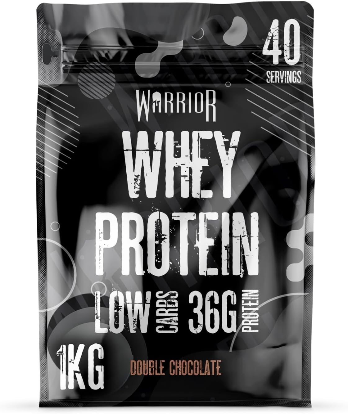 Warrior Whey Protein Powder | High Protein Shake up to 36g for Muscle Growth, Recovery & Lean Muscle | Low Carb, Low Fat, Low Sugar | Gym & Fitness Protein Supplement | Double Chocolate 1kg