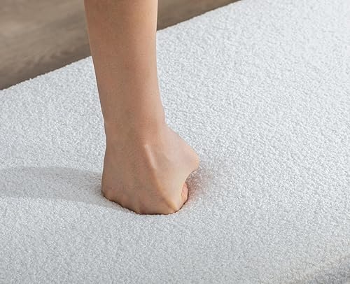 Miniatura 4 de chairus Banco de almacenamiento, otomano moderno de 45 pulgadas, cómodo taburete tapizado para sala de estar, pasillo, extremo de la cama (blanco, 1