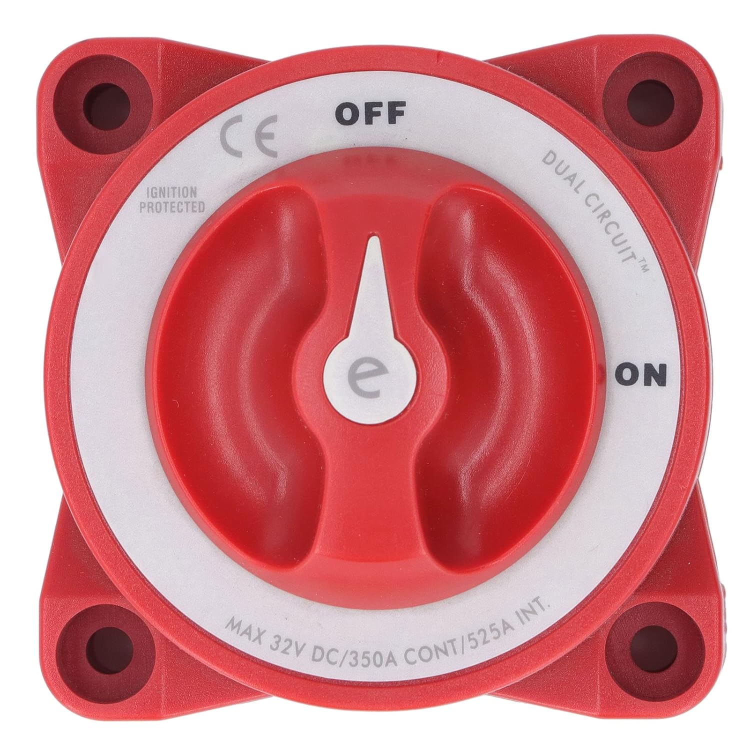 Marine Battery Switch, ABS Red Copper on Off 2 Positions 4 Studs Battery Disconnect Switch Boat Battery Switch for Yacht RV Car Boat