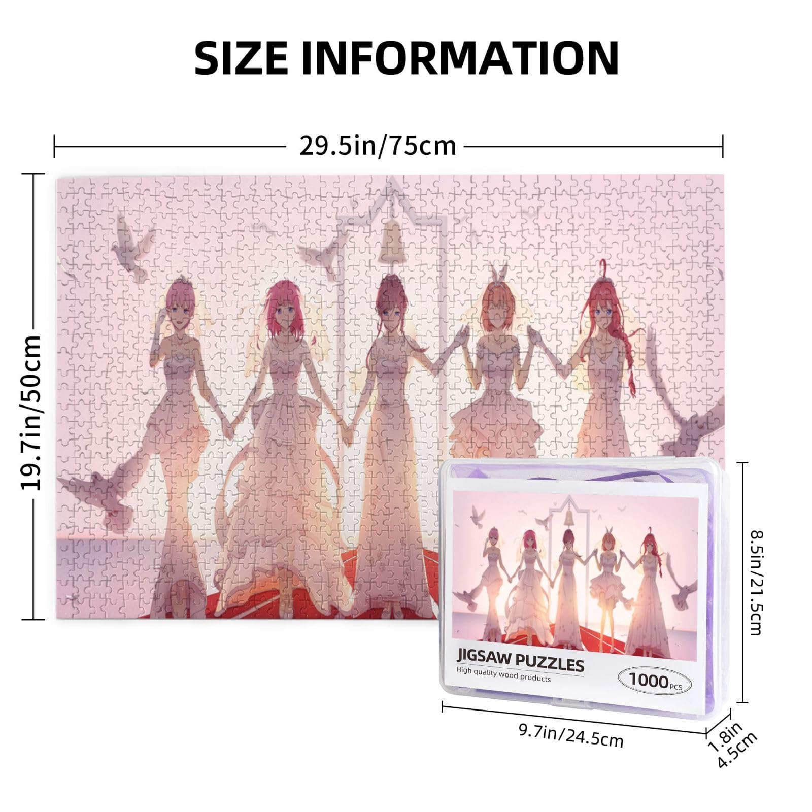 Amazon.co.jp: 1000ピース ジグソーパズル 五等分の花嫁 中野一花 二乃 