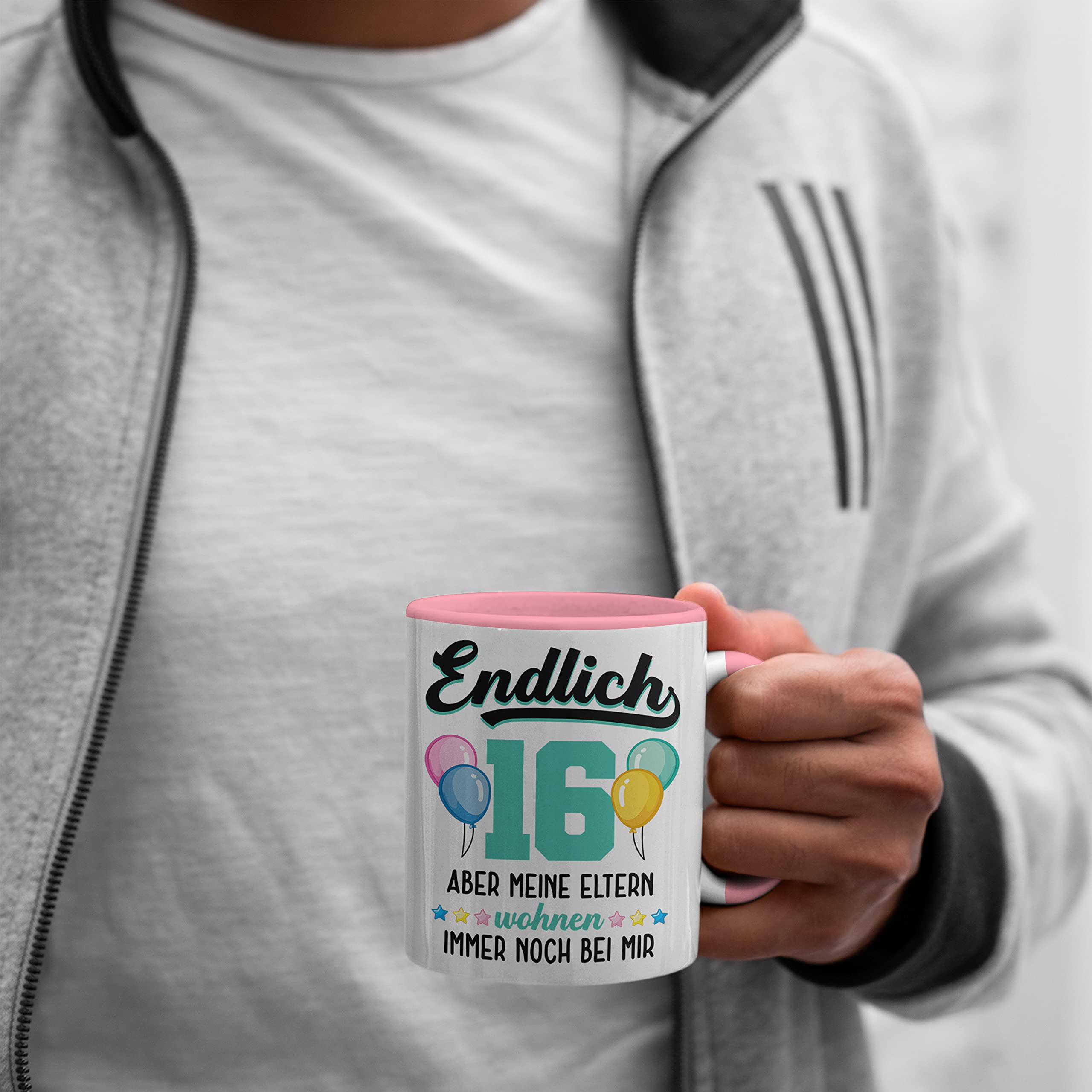 Lustige 16. Geburtstag Tasse Für Mädchen – Geschenkidee Mit Spruch, Beidseitig Bedruckt, Spülmaschinenfest – Rosa