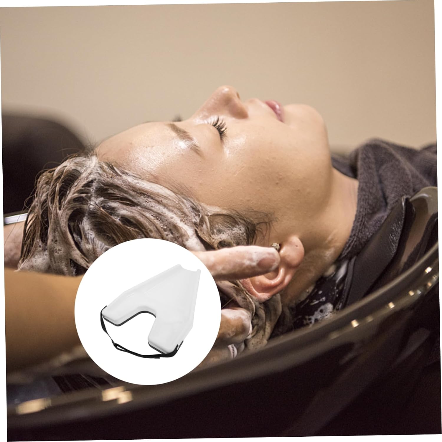 Portable Shampoo Hair Washing Tray Durable Plastic Rinse Basin for Home Salon and Barber Shop Use for Elderly and Disabled Comfortable Neck Support for Easy Hair