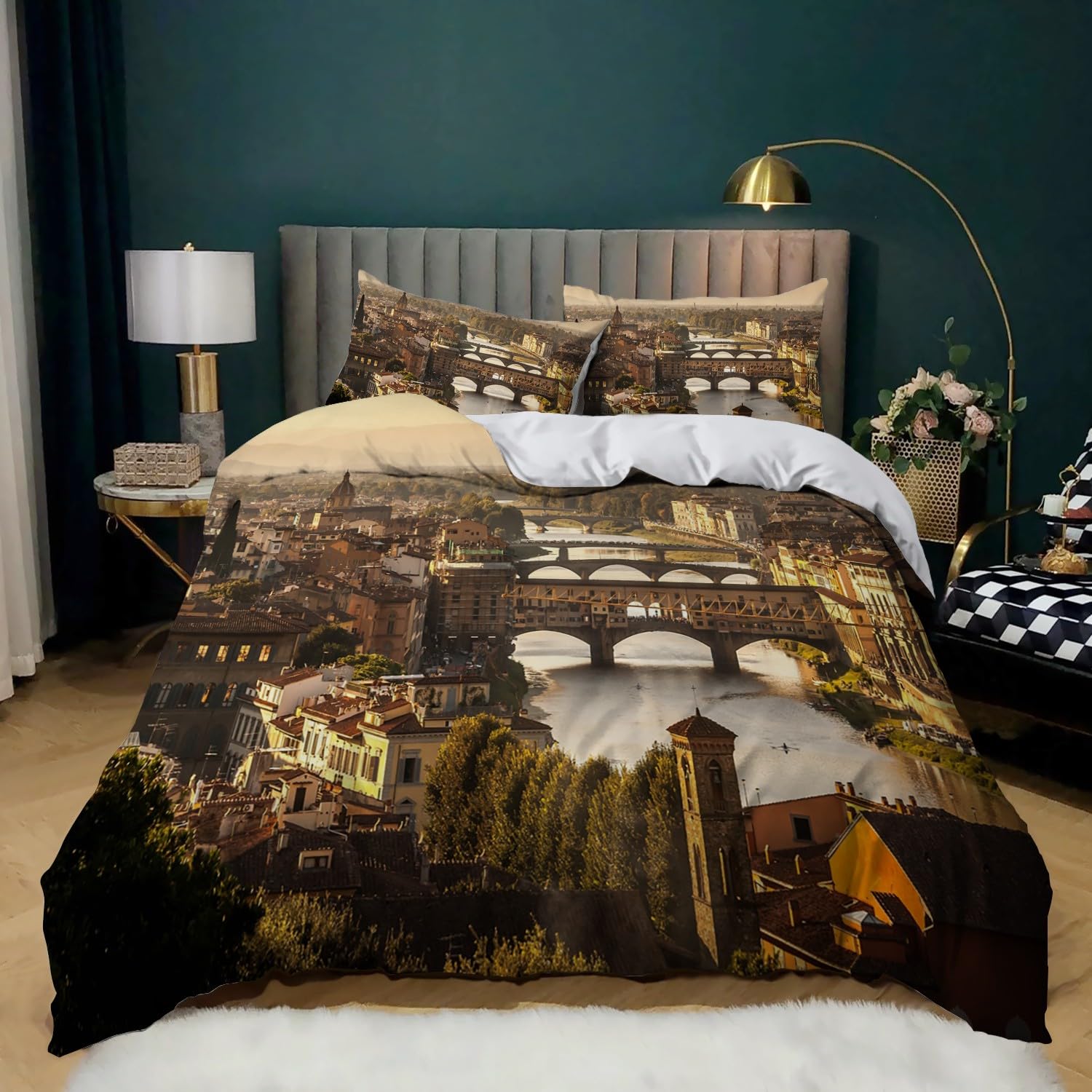 Parure de lit 140x200 ville 3D pour créer une chambre d'enfant moderne et animée