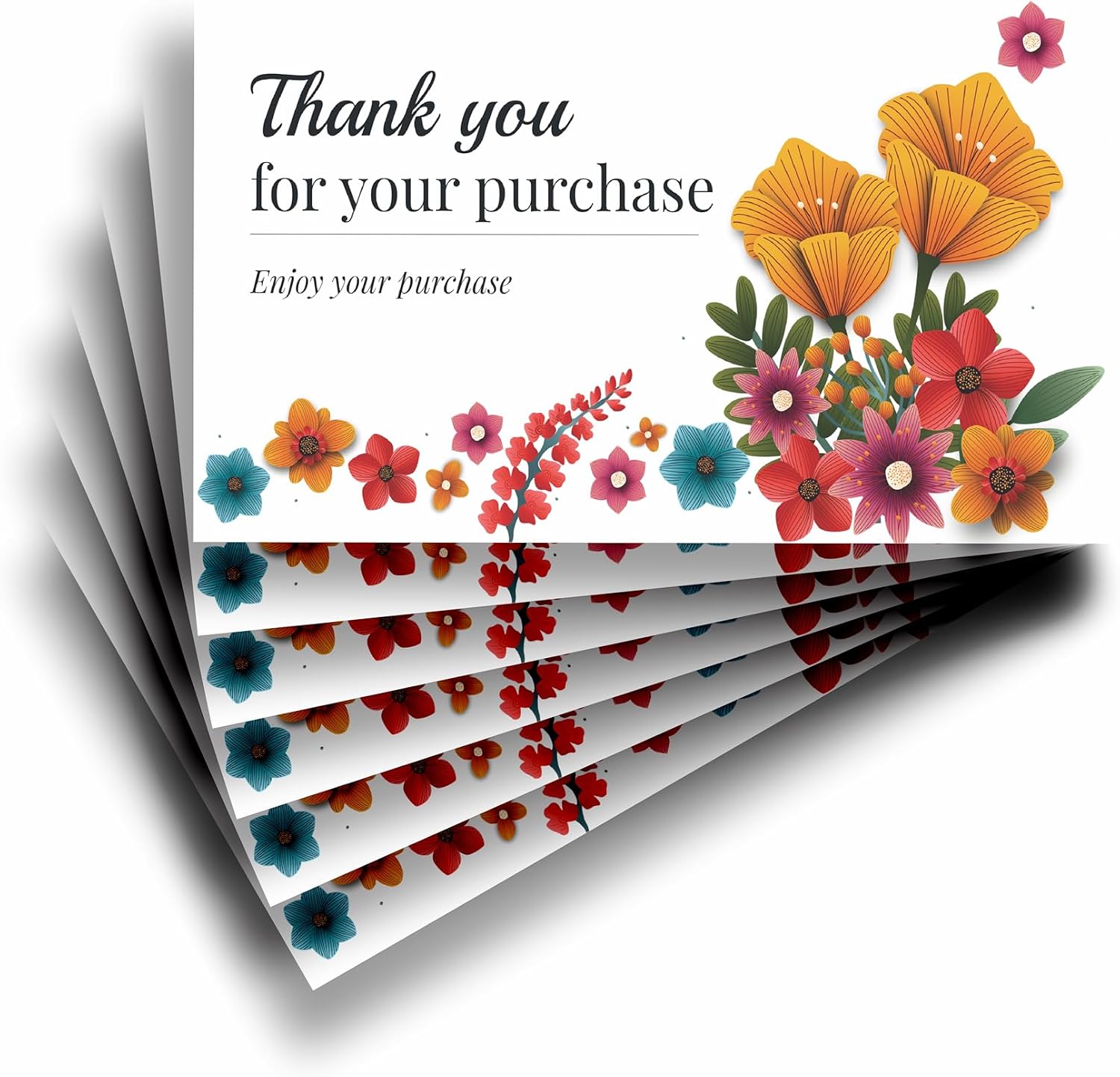 Bleus Thank You Card, Size- 3.5x2 inch, One Side Blank for Notes, Elegant Greeting Cards for Gifting, Notes & Occasions, Whishing, (Floral 11)