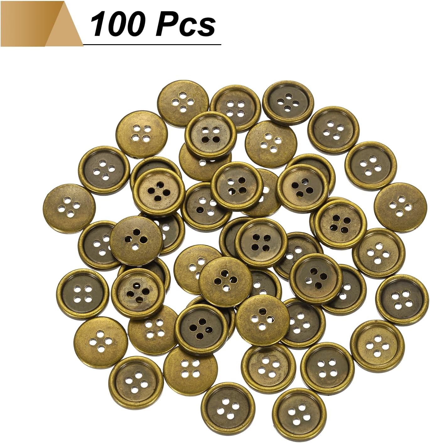 HARFINGTON 100pcs 24L Plastic Sewing Buttons 15mm 5/8" 4-Hole Round Replacement Craft Button for Coats Sewing Clothing and DIY, Bronze - Image 3