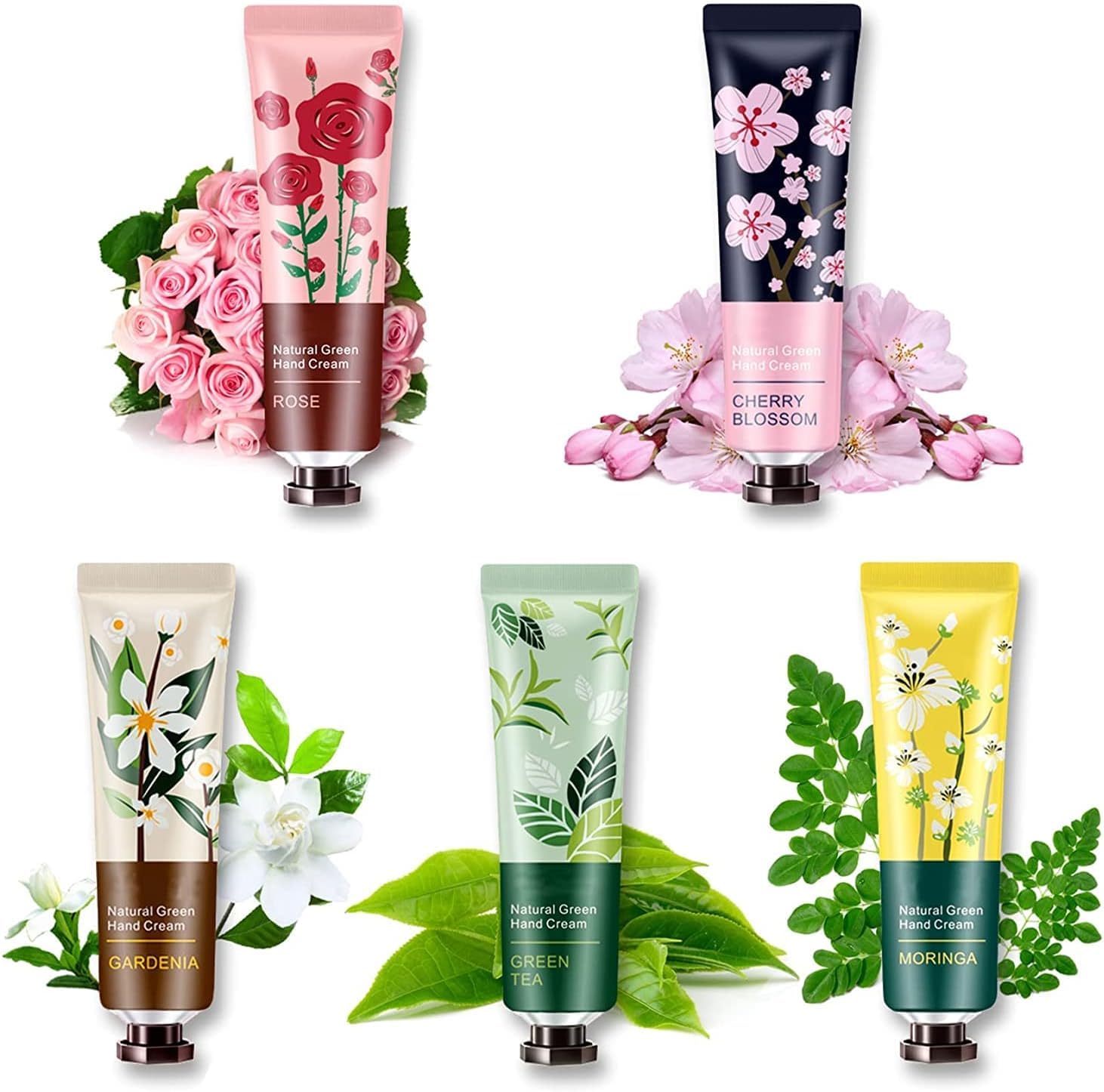 5 Pack Hand Cream Gift Set, Fruits Fragrance Hand Cream, Natural Botanical Fragrance Hand Cream, Moisturizing Mini Hand Lotion, Deeply Hydrating and Nourishing Non-Greasy, 30ml