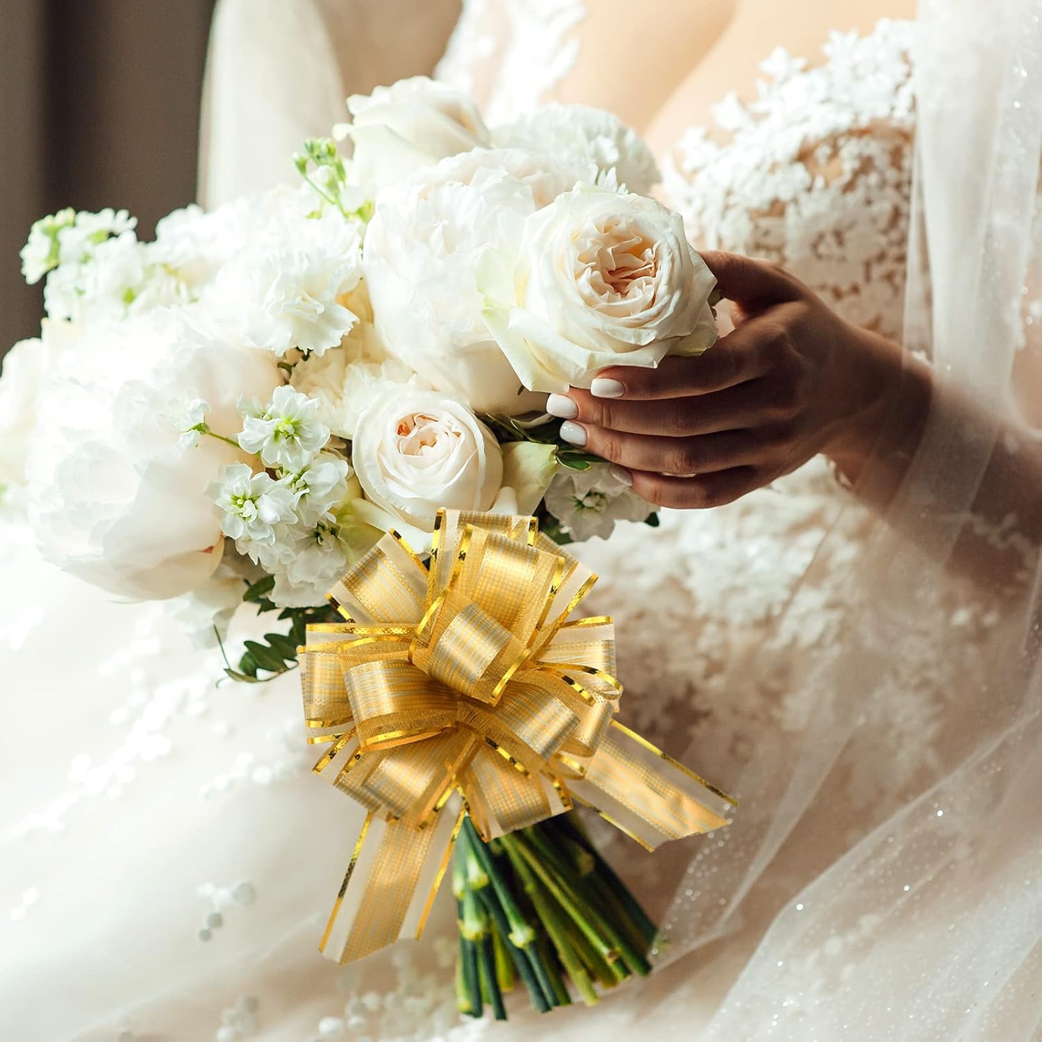 GWHOLE 30 PCS Gold Pull Bows for Gift Wrapping, 5'' Gift Bows for Present Baskets Box Decorations DIY Craft Valentine Christmas Birthday Gift Wedding Decor - Image 8