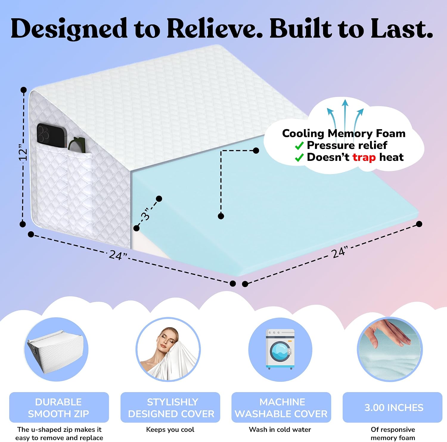 Sleepnitez 12" Wedge Pillow Review: A Contender for Best Pillow for Sleep Apnea? - view 3