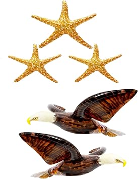 ILEISURELY 3PCS Inflatable Starfish and 2pcs Bald Eagle Toys,Under The Sea Jungle Wild Animal Party Decoration