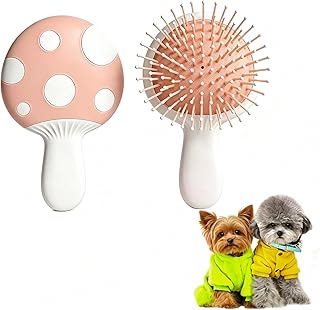 Small Dog Grooming Brush,Mushroom Shaped Puppy Brush Detangling Dog Hair Brushes for Wet or Dry - Perfect for Shih Tzus,Yorkies,Maltipoos - Ideal Puppy Hair Brushes for Maltese Small Breeds (Pink)