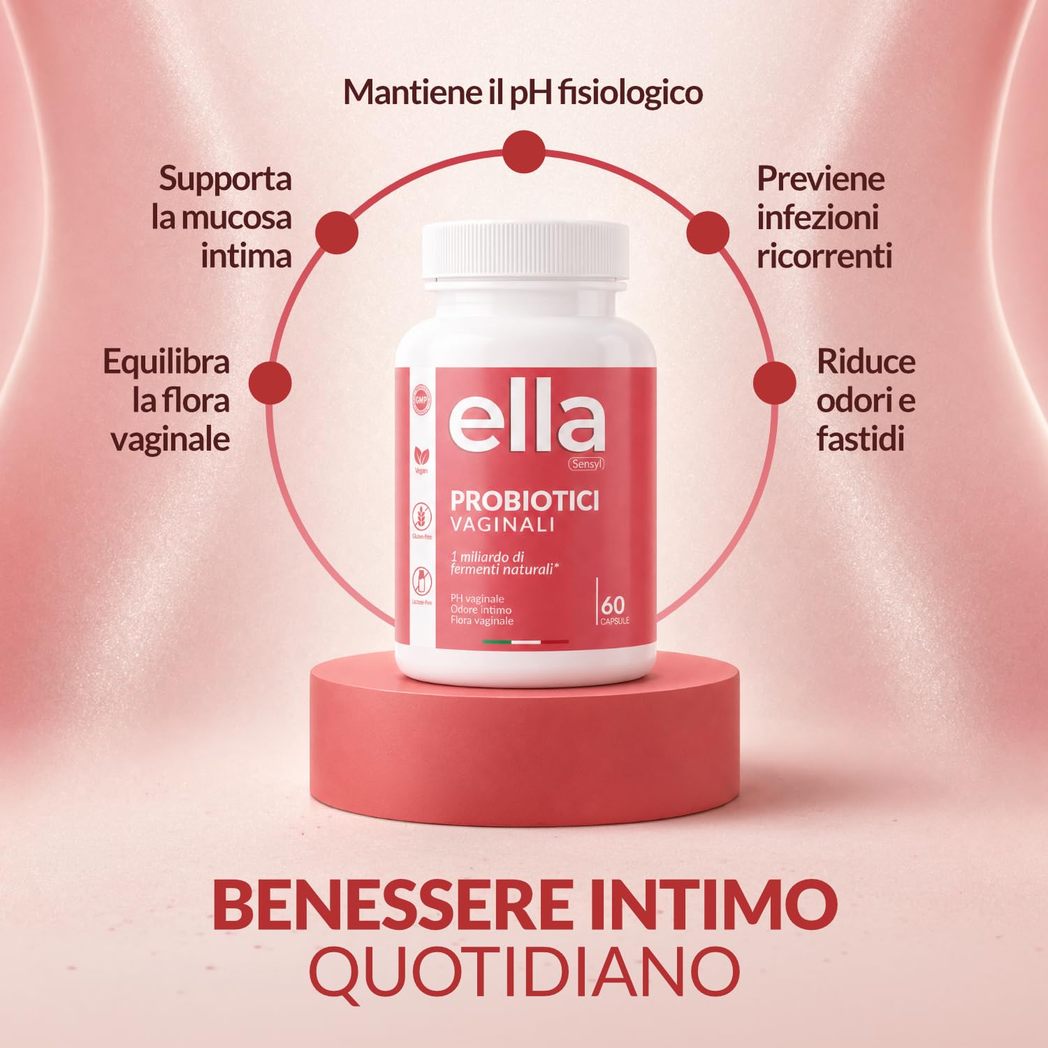 Ella Probióticos Mujer Flora Íntima con Lactobacillus e Inulina