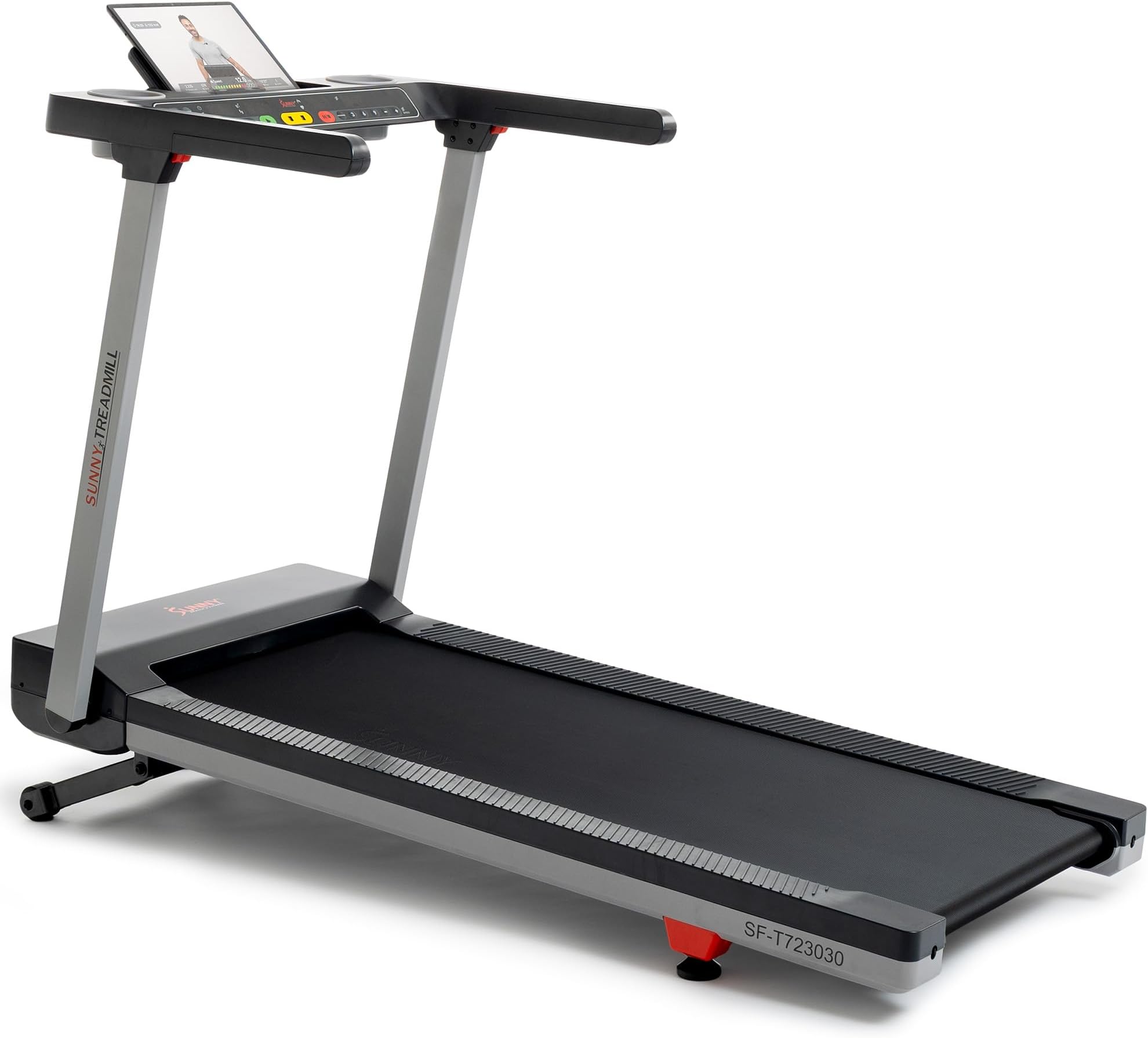 Sunny Health & Fitness Fully Assembled OneClick-Fold 20" Smart Treadmill with Auto Incline & SunnyFit App