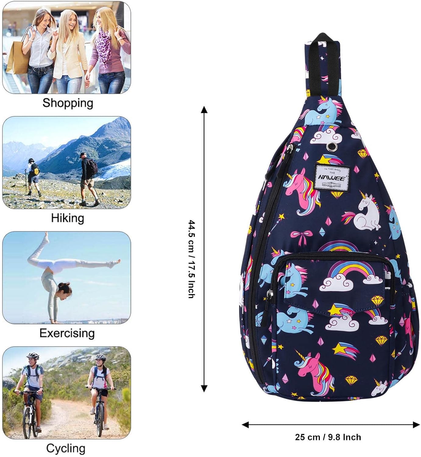 Backpack Sling for Women Anti-Water Crossbody Bag Inclined Adjustable Pack | Casual, Adjustable Strap, Water Repellent, for Travel/Sport