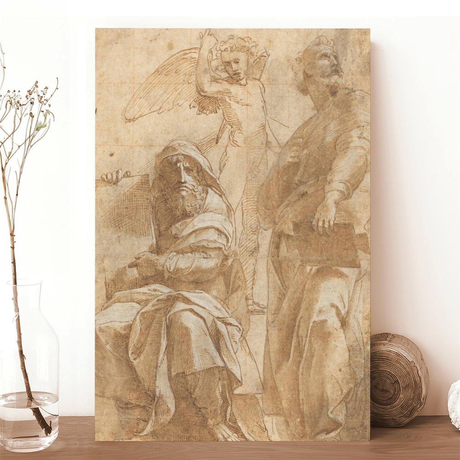 WCYB Raffaello Sanzio Poster mit den Propheten Hosea und Jonah von Raffaello Sanzio, Wandkunstrahmen, 40,6 x 61 cm (L x B)