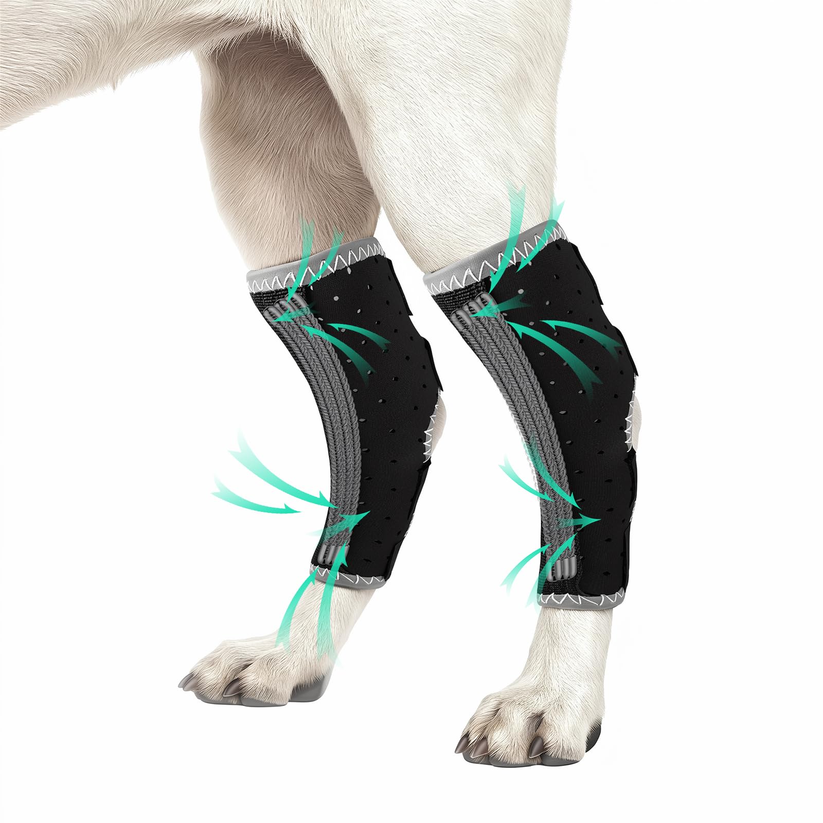 OHCOZZY Dog Rear Leg Brace 2Packs with 3Metal Splints, Leg Splint Provides Wrist Carpal Support and Against Lick, Leg Wrap Protector for Wound Injury and Sprain Healing,S