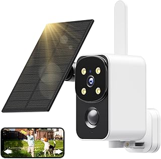 PESAIR 180° Rotation Wireless WiFi Surveillance Camera – 2K WiFi Surveillance Camera with Solar Panel, Night Vision Colou…