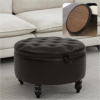 30 Inch PU Leather Round Storage Otto...