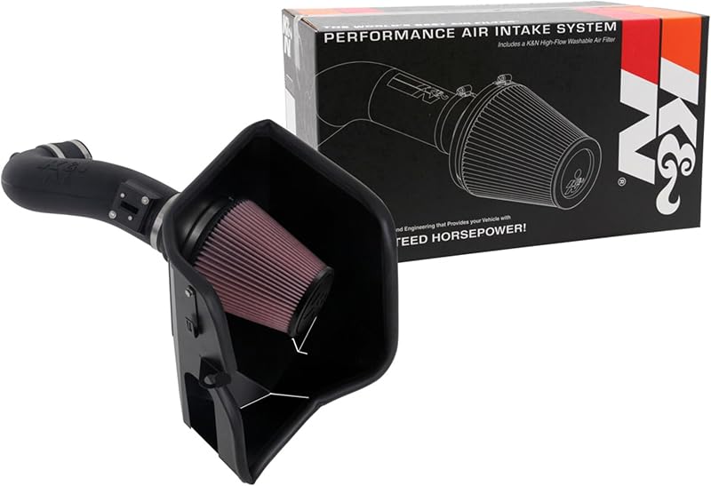 Sistema de admissão de ar frio K&N 63-3110 com filtro de alto fluxo para Chevrolet, GMC e Cadillac – 1 unidade