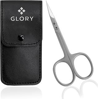 Glory 3.75” Professional Curved Cuticle Scissors – Extra Fine Stainless Steel Precision Shears for Nails, Cuticles, Eyebrows, Eyelash Trimming & Detailed Grooming
