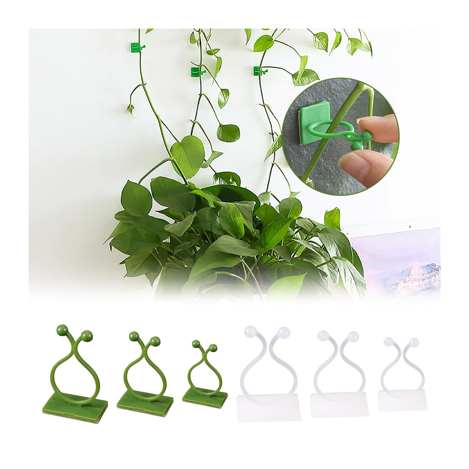 Generico 10/20PCS Clip for Fissaggio a Parete for Piante rampicanti Ganci for Fibbia autoadesivi for Vite