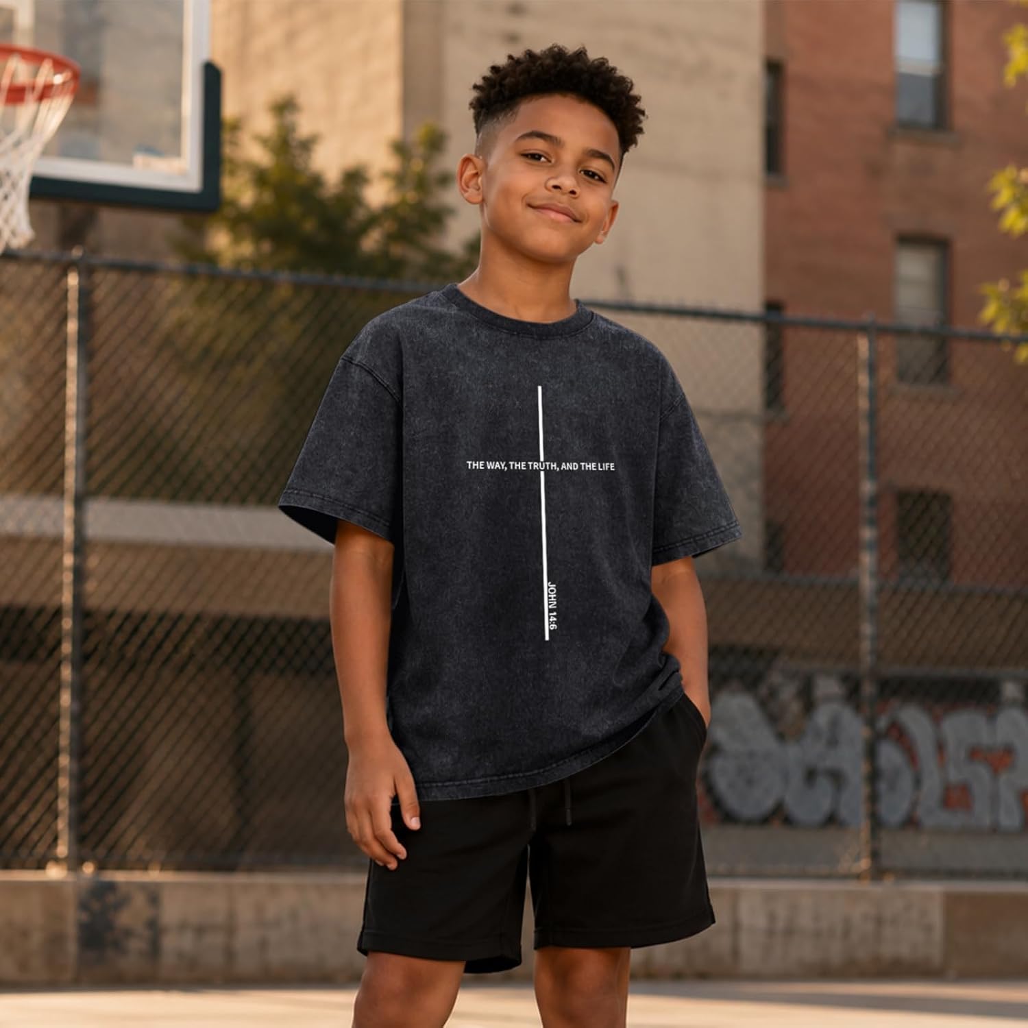 Boys Christian Shirts for Kids Jesus God Bible Verse Religious Faith T Shirt Youth Acid Wash Cross Graphic Tees Tops
