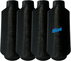 Kit 4 Fios 500G Cada - Preto, Branco - Para Costura Maquina Overloque (PRETO)
